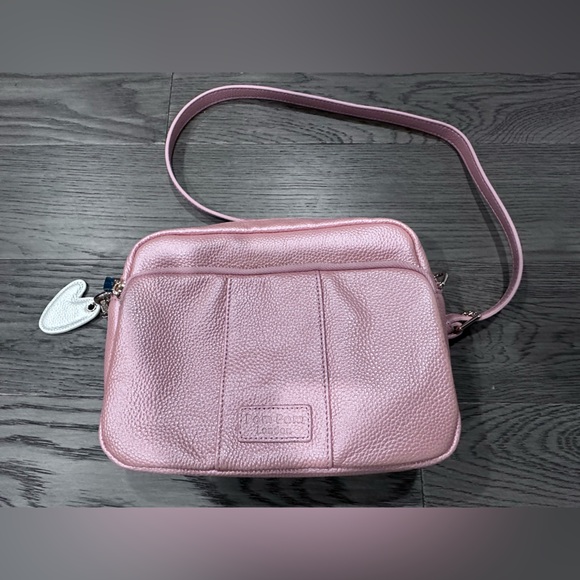Pom Pom London Metallic Pink Crossbody Bag NWOT - Picture 9 of 16